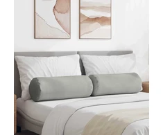 Pagalvės 2 pcs Šviesiai pilka Ø 25 x 70 cm Mikropluošto audinys