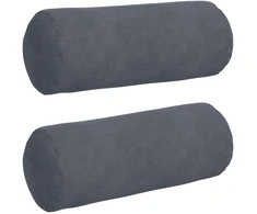 Pagalvės 2 pcs Tamsiai pilka Ø 15 x 40 cm Kordūrinis audinys