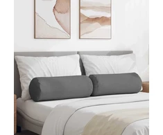 Pagalvės 2 vnt. audinys Tamsiai pilka Ø 25 x 70 cm