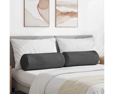 Pagalvės 2 pcs Tamsiai pilka Ø 25 x 70 cm Kordūrinis audinys