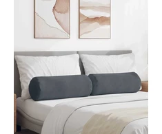 Pagalvės 2 pcs Tamsiai pilka Ø 25 x 70 cm Kordūrinis audinys
