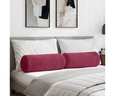 Pagalvės 2 pcs Vyno raudona Ø 25 x 70 cm Kordūrinis audinys