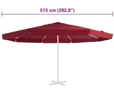 Pakaitinis audinys lauko skėčiui nuo saulės, raudonas, 500cm