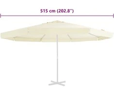 Pakaitinis audinys lauko skėčiui nuo saulės, smėlio, 500cm