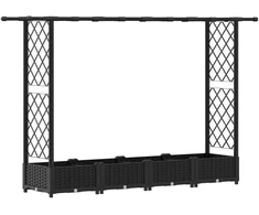 Pakelta lysvė su trelėmis ir stogu Juoda 203 x 40 x 121 cm PP