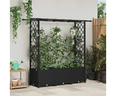 Pakeltas lovas su trelėmis ir stogu Juoda 162,5 x 40 x 136 cm