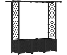 Pakeltas lovas su trelėmis ir stogu Juoda 162,5 x 40 x 136 cm