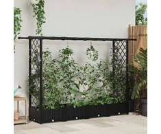 Pakelta lysvė su trelėmis ir stogu Juoda 203 x 40 x 121 cm PP