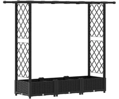 Pakelta lysvė su trelėmis ir stogu Juoda 164 x 40 x 121 cm PP