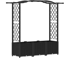 Pakelta lysvė su trelėmis ir stogu Juoda 164 x 40 x 138 cm PP