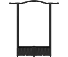 Pakelta lysvė su trelėmis ir stogu Juoda 124 x 40 x 123 cm PP