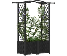 Pakelta lysvė su trelėmis ir stogu Juoda 125 x 40 x 138 cm PP