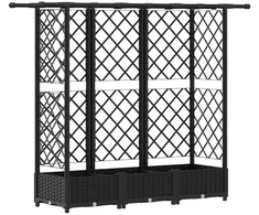 Pakeltas lovas su trelėmis ir stogu Juoda 164 x 40 x 121 cm PP