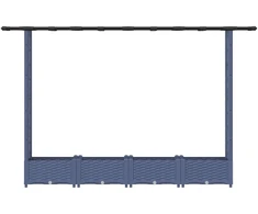 Pakelta lysvė su trelėmis ir stogu Pilka 203 x 40 x 121 cm PP