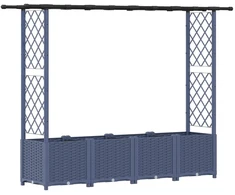 Pakelta lysvė su trelėmis ir stogu Pilka 203 x 40 x 136 cm PP