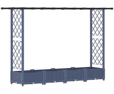 Pakelta lysvė su trelėmis ir stogu Pilka 203 x 40 x 121 cm PP