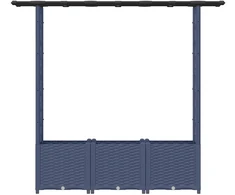 Pakeltas lovas su trelėmis ir stogu Pilka 162,5 x 40 x 136 cm