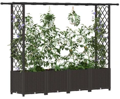 Pakelta lysvė su trelėmis ir stogu Ruda 203 x 40 x 136 cm PP