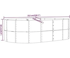 Sodo lovelis, antracito, 212x140x68cm, plienas