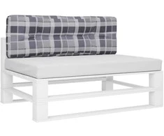 Paletės pagalvėlė, pilka, 120x40x12cm, audinys, languota