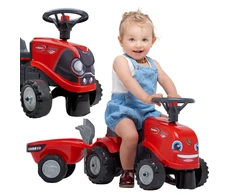 FALK Traktorius Baby CASE IH su Priekaba Raudonas
