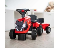 FALK Traktorius Baby CASE IH su Priekaba Raudonas
