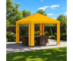 Pavėsinė 3 x 3 m Geltona Poliesteris ir plienas 190 gsm