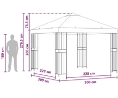 Pavėsinė 3 x 3 m Mėlyna Poliesteris ir plienas 190 gsm