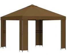 Pavėsinė 3 x 3 m Taupe Poliesteris ir plienas 190 gsm