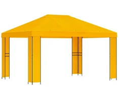 Pavėsinė 4 × 3 m Geltona Poliesteris ir plienas 190 gsm