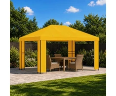 Pavėsinė 4 × 3 m Geltona Poliesteris ir plienas 190 gsm