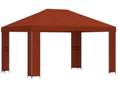 Pavėsinė 4 × 3 m Terakotos Poliesteris ir plienas 190 gsm