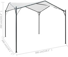 Pavėsinė, baltos spalvos, 3x3x2,6m, 180g/m²