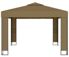Pavėsinė su dvigubu stogu, taupe spalvos, 3x3x2,7m, 180g/m²