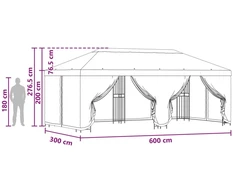 Paviljonas su šoninėmis sienelėmis 6 x 3 m Terakotos