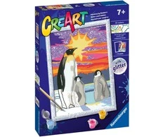 Piešimo pagal skaičius rinkinys CreArt Ravensburger 23702 Penguin Pals