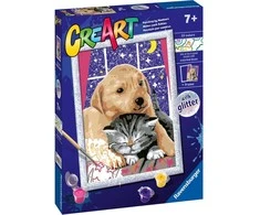 Piešimo pagal skaičius rinkinys CreArt Ravensburger 23706 Fluffy Friends
