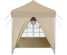Pop-up šventinis palapinė 195 x 195 x 245 cm Kreminė