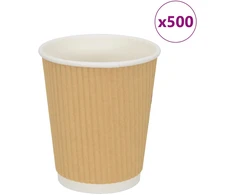 Popieriniai kavos puodeliai 500 vnt 8oz 200ml Ruda