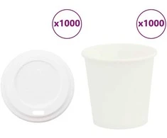 popieriniai kavos puodeliai su dangteliais 1000 vnt 4oz 100ml