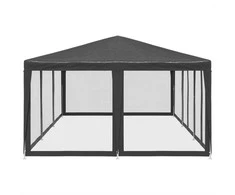 Proginė palapinė su 10 sienomis, antracito, 6x4m, HDPE