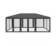 Proginė palapinė su 10 sienomis, antracito, 6x4m, HDPE