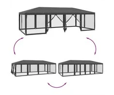 Proginė palapinė su 12 sienomis, antracito, 8x4m, HDPE