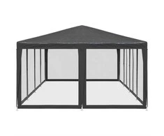Proginė palapinė su 12 sienomis, antracito, 8x4m, HDPE
