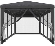 Proginė palapinė su 8 sienomis, antracito, 3x9m, HDPE