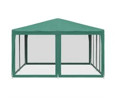 Proginė palapinė su 8 tinklinėmis sienomis, žalia, 4x4m, HDPE