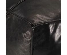 Pufas juodos spalvos 60x60x30 cm tikra ožkos oda
