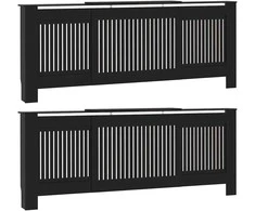 Radiatoriaus dangtis 2 pcs Juoda 205 x 20,5 x 81,5cm