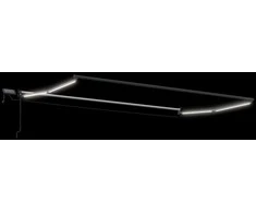 Rankinė ištraukiama markizė su LED Juoda ir Antracitas 4 × 3 m