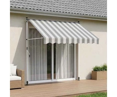 Rankinė sulankstoma markizė Antracito ir baltos 100 cm